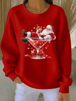 Casual Santa Claus Crew Neck Long Sleeve Sweatshirt