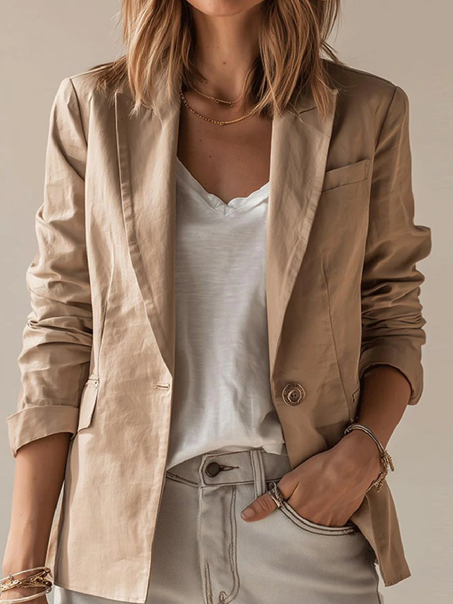 Groovy Long Sleeve Plain Blazer