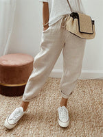 Cotton & Linen Loose Plain Casual Pants