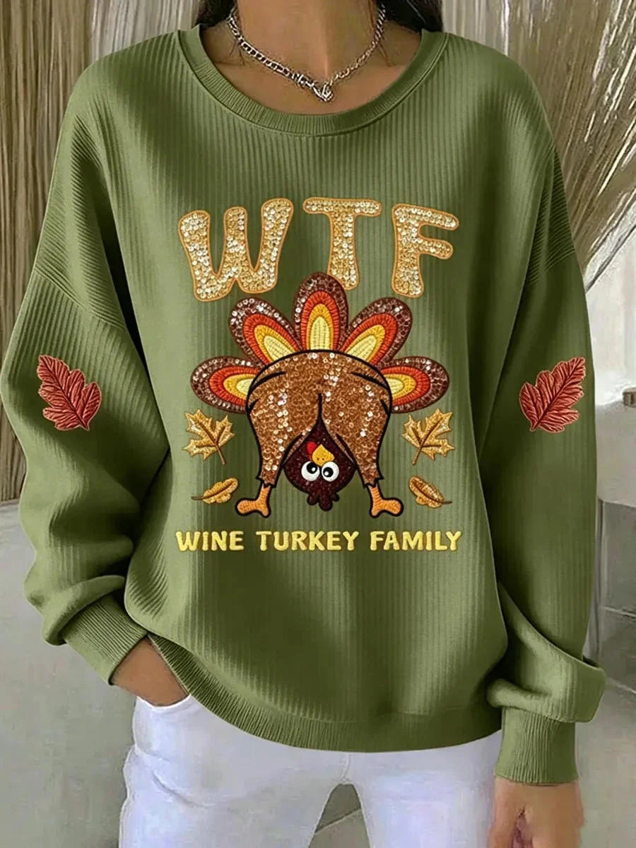 Casual Maple Leaf Crew Neck Long Sleeve Sweatshirt