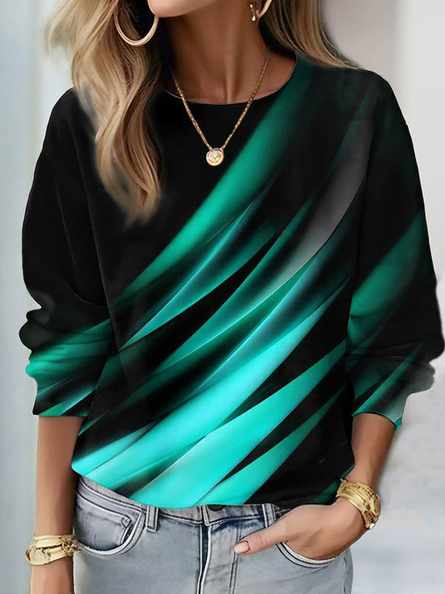 Casual Gradient Long Sleeve Sweatshirt