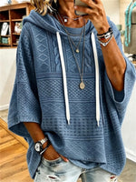 Casual 3/4 Sleeve Abstract Hoodie