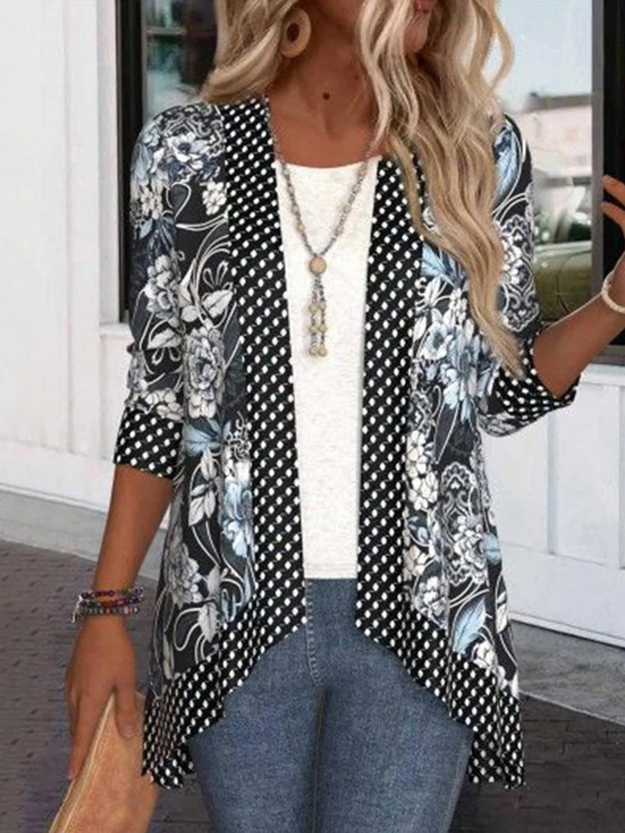 Casual Black Long Sleeve Outerwear