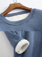 Solid Color Round Neck Long Sleeve Warm T-shirt