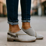 Women's Casual Retro Round-Toe Low-Heel Zipper Boots