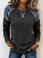 Comfy Grey Round Neck Long Sleeve Top