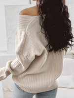 Apricot Long Sleeve Plain Sweater