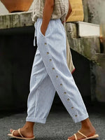 Women Striped Long Pants Vintage Spring/Fall Trousers