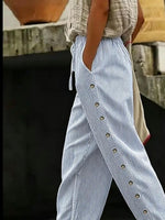 Women Striped Long Pants Vintage Spring/Fall Trousers