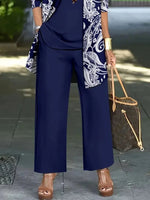 Women Paisley Printing Matching Outfit Daily Long Sleeve Casual Spring/Fall Multi-Piece Set Matching Set