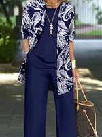 Women Paisley Printing Matching Outfit Daily Long Sleeve Casual Spring/Fall Multi-Piece Set Matching Set