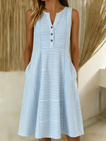 Loose Casual Striped Dress With No Belt