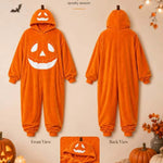 Ghost Pumpkin Hooded Onesie – Plush Halloween Jumpsuit