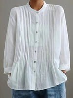 Casual Solid Colour Long Sleeve Blouse