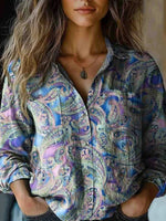 Vintage Ethnic Print Blouse