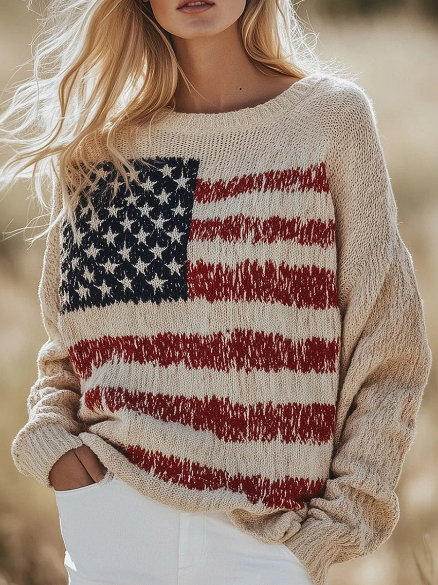 Special Beige Round Neck Long Sleeve Sweater