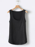 Solid Square Neck Casual Tank Tops