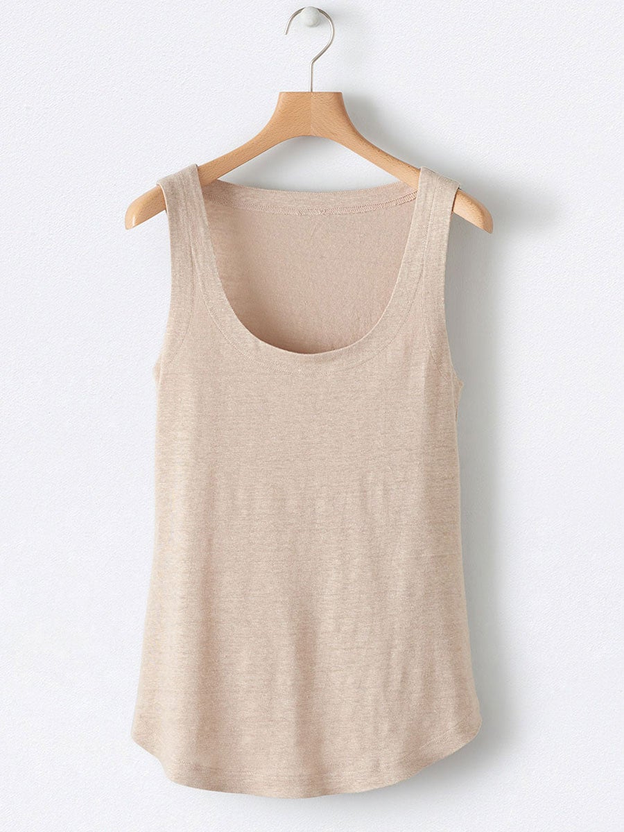 Solid Square Neck Casual Tank Tops