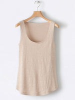 Solid Square Neck Casual Tank Tops