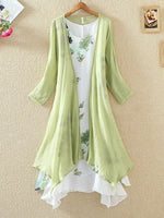 Green Long Sleeve Mini Dress