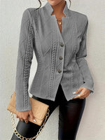 Vintage Embossed Long Sleeve Regular Blazer
