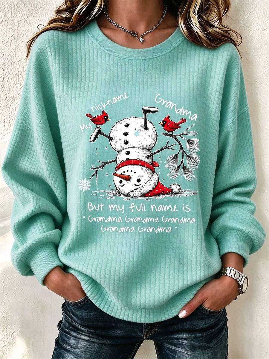 Casual Text Letters Crew Neck Long Sleeve Sweatshirt