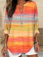 Women's Autumn Casual Gradient Long Sleeve Shirt