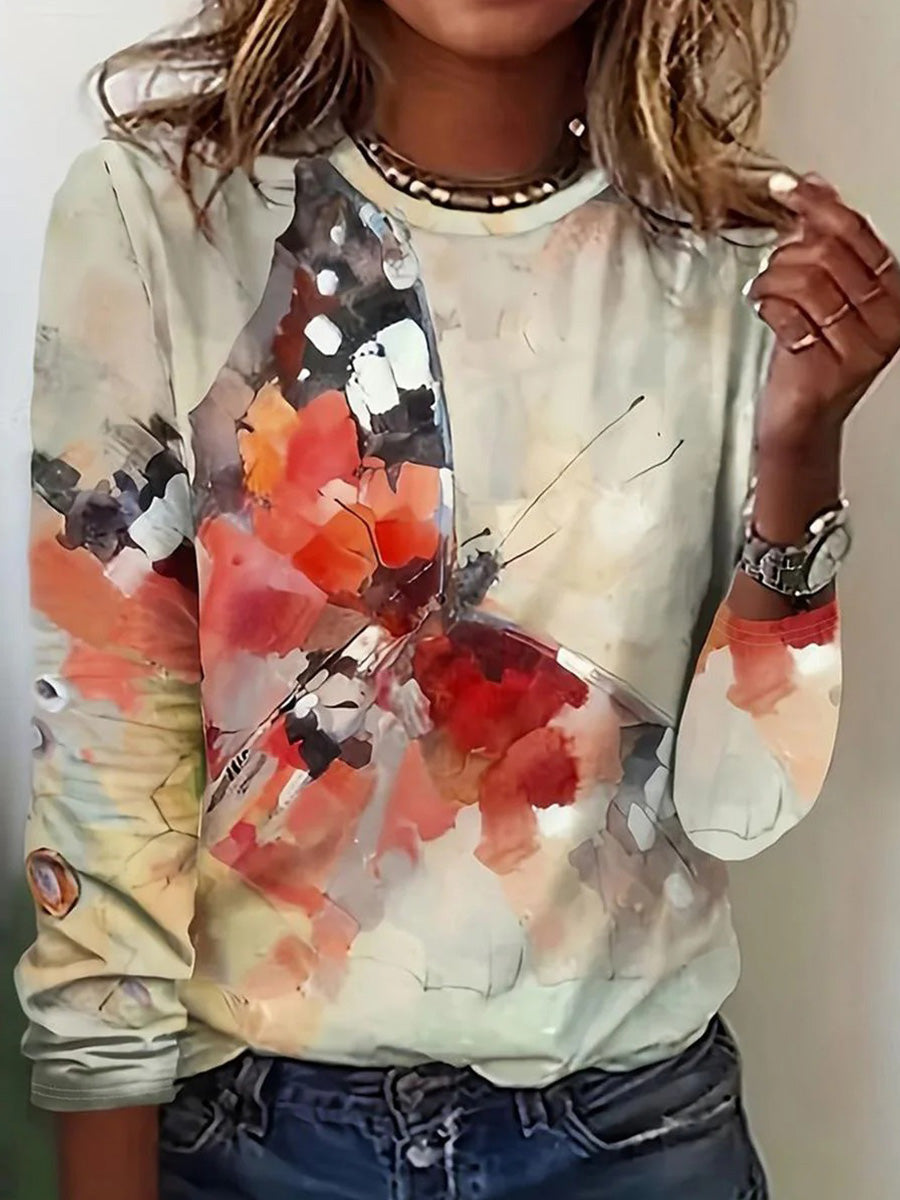 Round Neck Long Sleeve Top