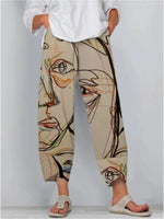 Abstract Print Casual Loose Pants