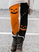 Orange Elastic Drawstring Waistband Pants