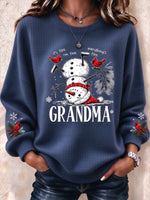 Casual Text Letters Crew Neck Long Sleeve Sweatshirt
