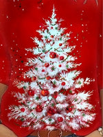 Christmas Tree Design Round Neck T-Shirt