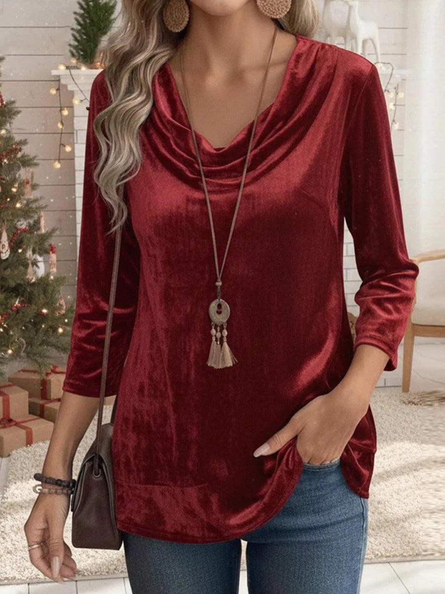 Red Long Sleeve Plain Top