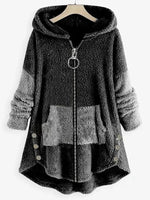 Gray Casual Long Sleeve Patchwork Printed Coats