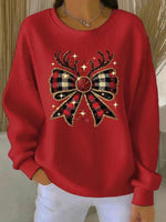 Casual Christmas Round Neck Long Sleeve Sweatshirt