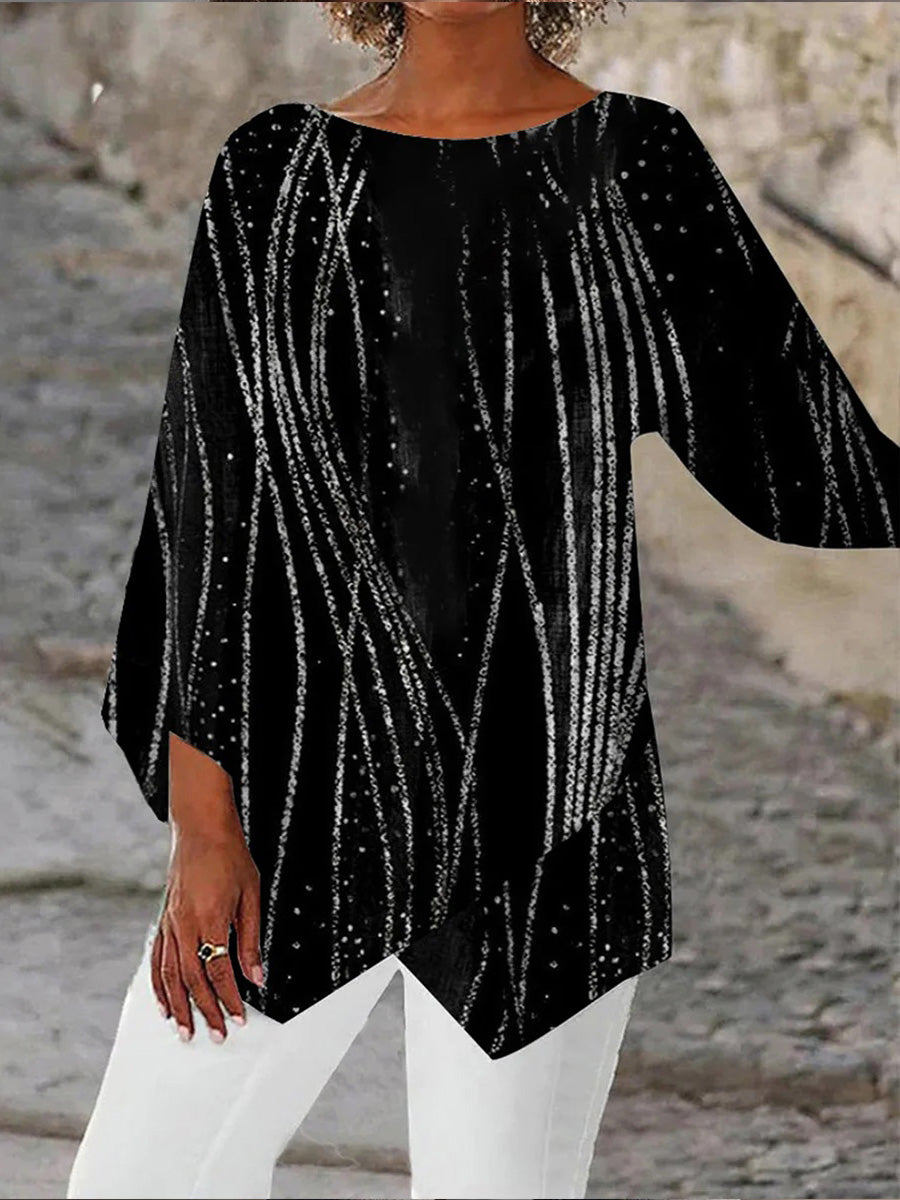Classy Black Long Sleeve Round Neck Top