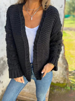 Women's Autumn V-neck Long-sleeved Casual Knitted Cardigan