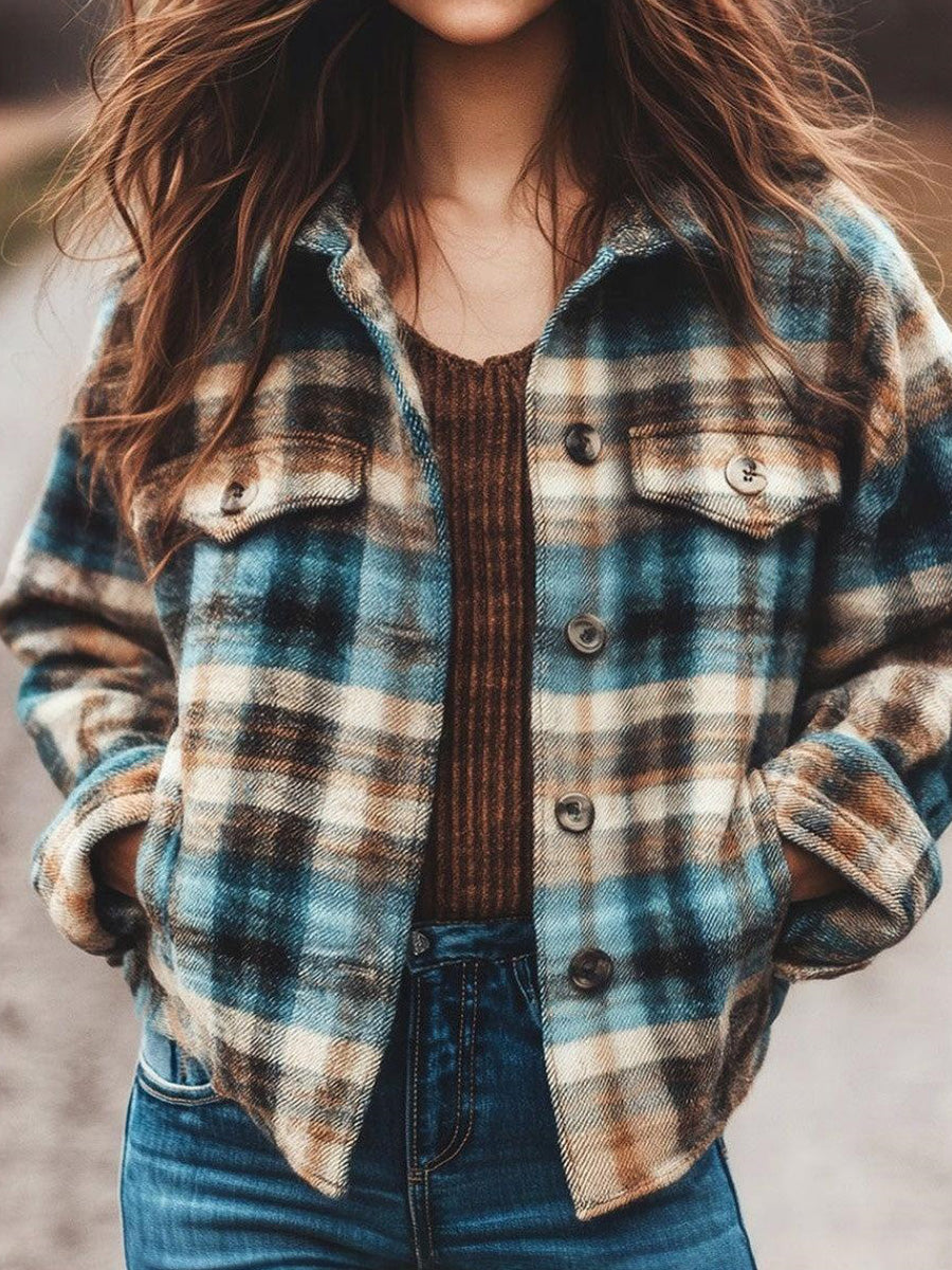 Modern Blue Long Sleeve Outerwear