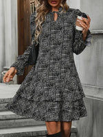 Stylish Black Long Sleeve Mini Dress