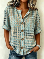 Vintage Casual Short Sleeve Blouse