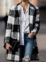 Black Long Sleeve Check Cardigan
