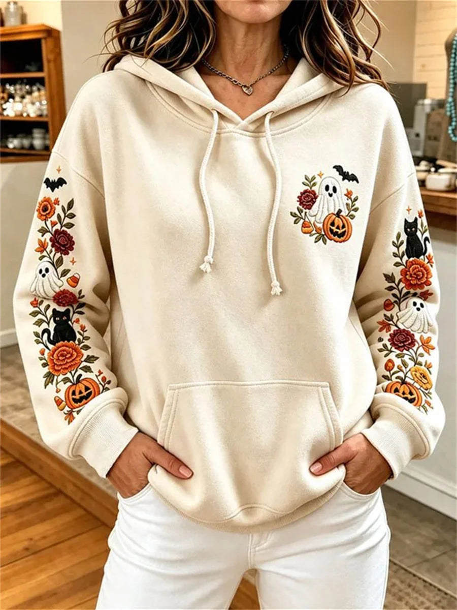 Vintage Floral Long Sleeve Hoodie