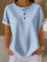 Casual Striped Short Sleeve Blouse