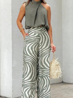 Green Sleeveless Two Piece Set