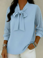 Elegant Bow-tie Long Sleeve Blouse