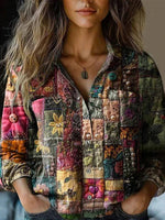 Vintage Floral Print Blouse