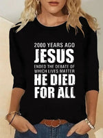 Crew Neck Letter Casual T-Shirt