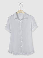 Solid Casual Stand Collar Short Sleeve Shirt
