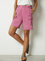 Solid Pockets Summer Casual Shorts