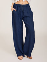 Women's Casual Wide Leg Pants with Elastic Drawstring Waist